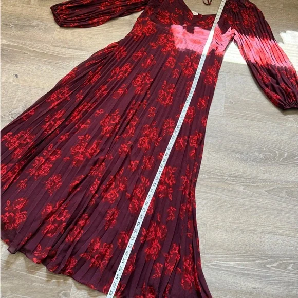 Lucy Paris Burgundy Floral Long Sleeve Dress - Picture 5 of 10